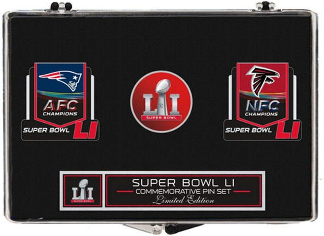 Amazon Com Wincraft Super Bowl Li 51 Patriots Vs Falcons Dueling Pin Set Sports Collectibles