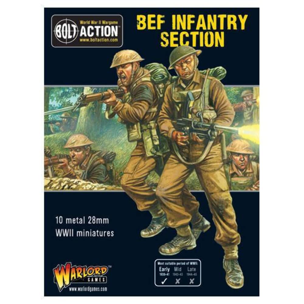 Warlord Games British Army BEF Infantry Section - 28mm Scale Metal Miniatures for Bolt Action Highly Detailed World War 2 Miniatures for Table-top Wargaming