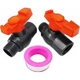 1/2 inch PVC Ball Valves(2-Pack),1/2" Female x Male Threaded PVC Shut Off Valve,PVC Valve 1/2 inch for Water Project, Swiming Pool, Sewage Pump, Irrigation System