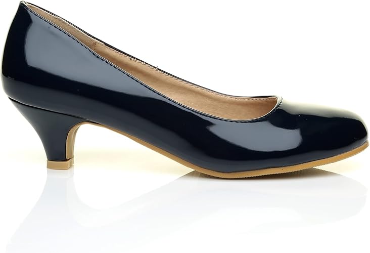 navy blue leather court shoes uk