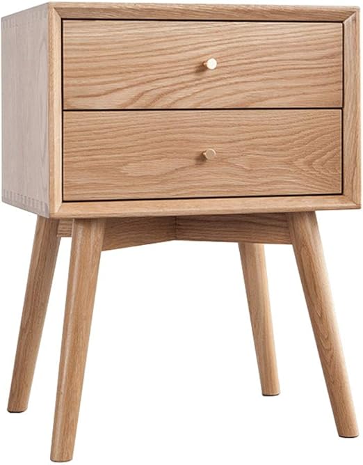 Nightstand Oak Finish Side End Table Nighstand With Two Drawer For Bedroom Living Room Study Room For Bedrooms Bed Side Color Natural Size 45x35x60cm Amazon Ca Home Kitchen