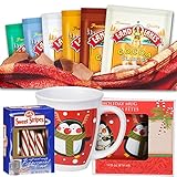 Land O Lakes Cocoa Holiday Gift Set | 8 Variety Packets(Chocolate Supreme French Vanilla Salted Caramel Arctic White & Mint) 14 Oz Christmas Mug & Bobs Sweet Peppermint Candy Stir Sticks