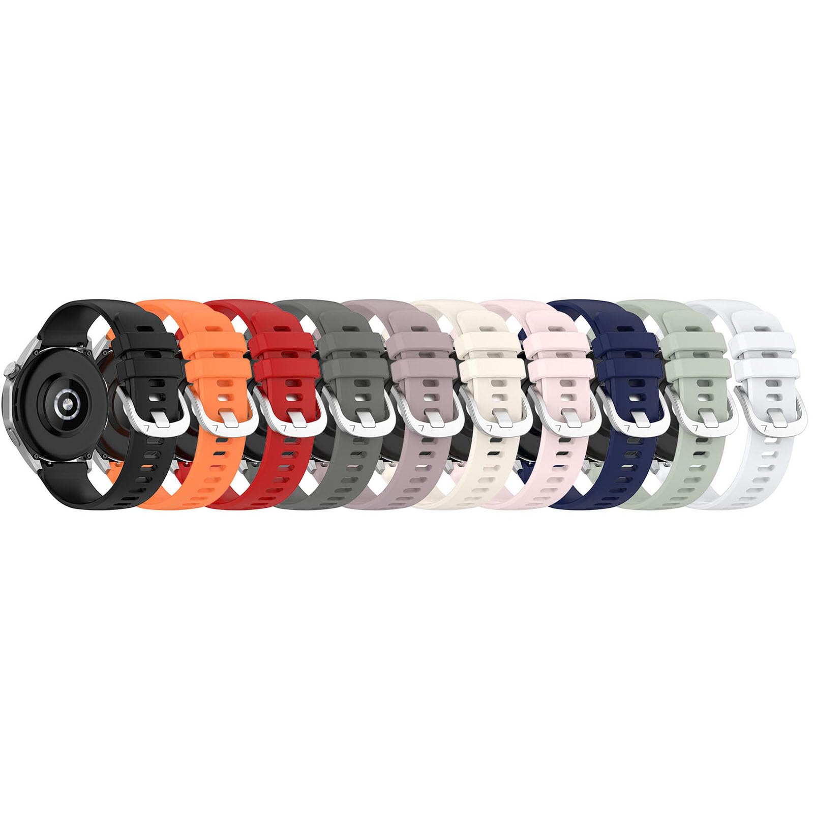 Watch 5Pack 18mm Soft Silicone Band Replacement Wristband Sport Band Bracelet Compatible with Huawei Watch GT4 41MM/Garmin Venu 3S/Forerunner 265S for Women Men