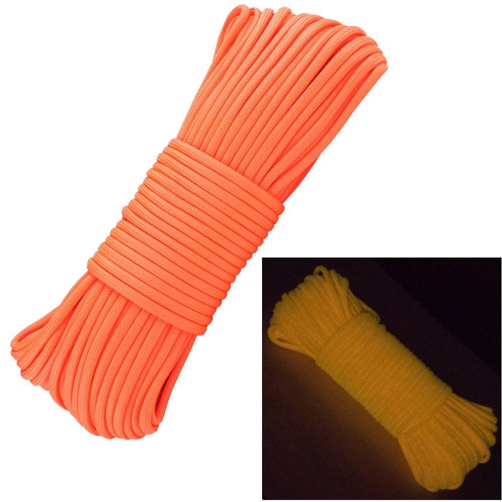 Glow in The Dark Zesty 21 Strand 550 Luminous Paracord Parachute Rope Cord