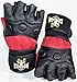 Weightlifting Black & Red Leather Gloves (L)