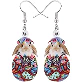 DOWAY Acrylic Easter Basket Eggs Bunny Rabbit Earrings Drop Dangle Jewelry Gifts for Women Funny Party Decoration