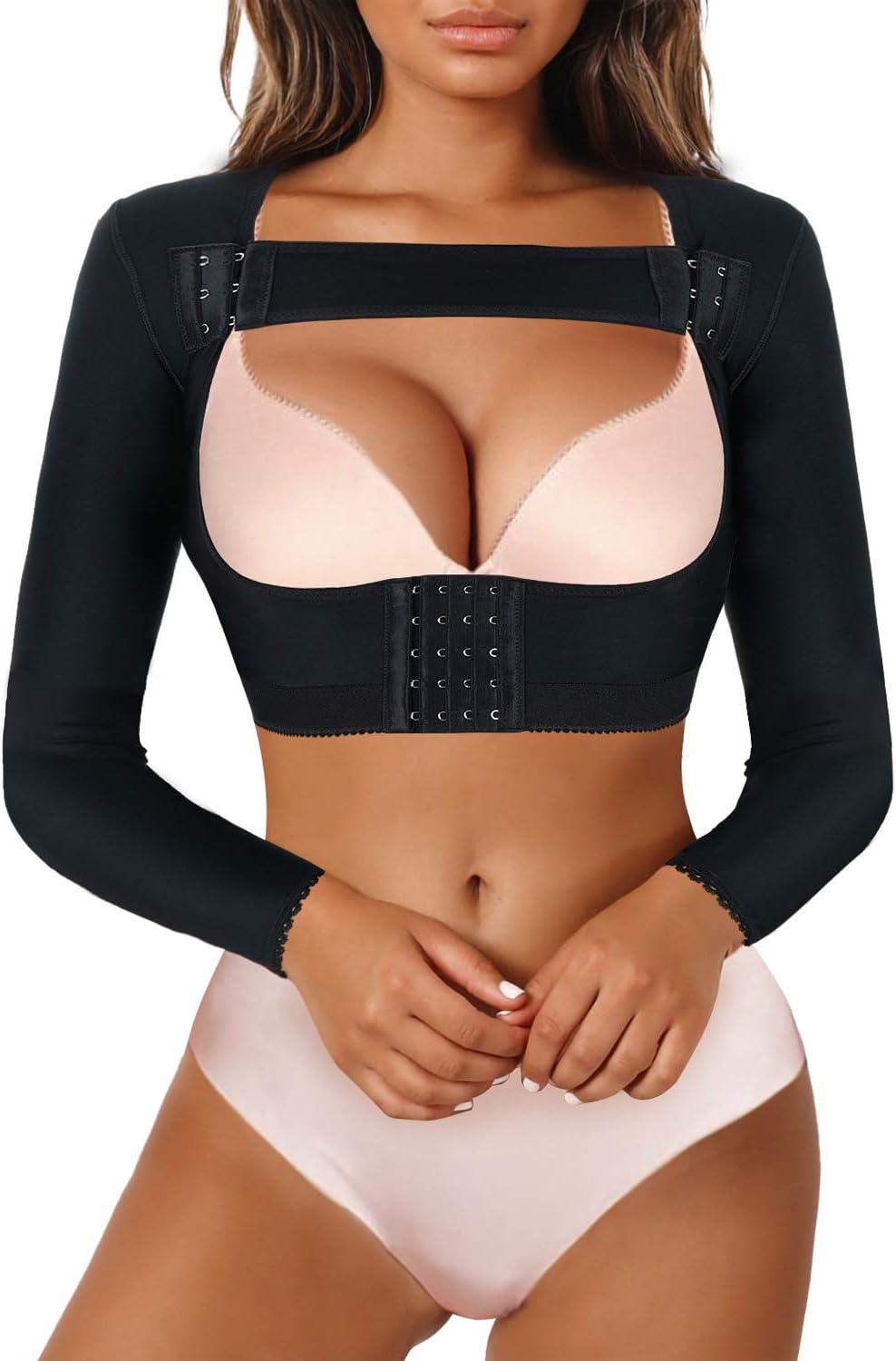 LANCSWomen Upper Arm Shaper Post Surgical Compression Sleeves Slimmer Tops Posture Corrector Vest Shapewear
