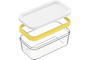 UNIVIVO Butter Slicer Cutter, Stick Butter Container Dish with Lid for Fridge, Easy Cutting Two 4oz Sticks (Not Airght, Small)