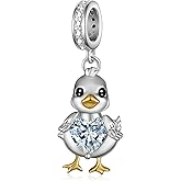Lieditia Duck Charm for Bracelet 925 Sterling Silver Animal Charm Duck Jewelry Gifts for Women Duck Lovers