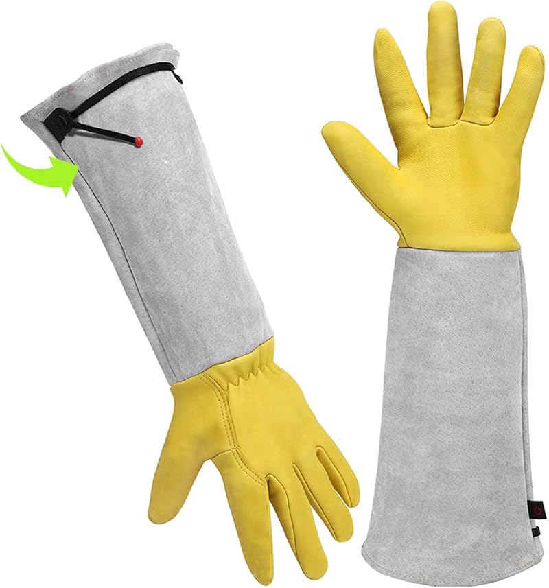 UneedMe Gardening Gloves for Women Men Thorn Proof Long Cuff, Comfortable