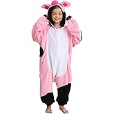 ATOZ Unisex Children Animal Black Pig Onesie, Halloween Costume Pajamas Christmas Cosplay Sleepwear For Boys Girls