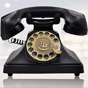 Amazon Com Irisvo Rotary Dial Telephone Retro Old Fashioned Landline Phones With Classic Metal Bell Corded Phone With Speaker And Redial Function For Home And Decor Classic Black Electronics