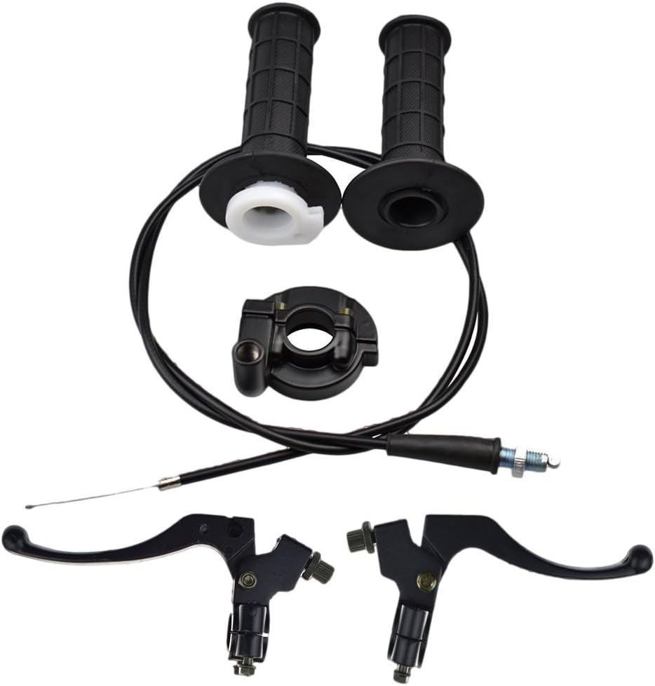 7/8" Throttle Handle+Left Right Brake Lever Handle Brake Cable Throttle Accelerator,Throttle Cable Kit for XR80 XR100 CRF70 CRF80 CRF100 Pit Dirt Motor Bike Baja Mini Bike