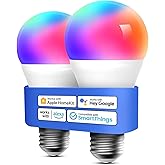 meross Smart Bulbs, Smart WiFi LED Bulbs Compatible with Apple HomeKit, Siri, Alexa, Google Assistant and SmartThings, Dimmab