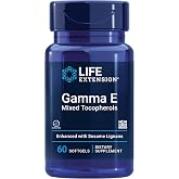Life Extension Gamma E Mixed Tocopherols with Sesame Lignans, 60 Softgels | Vitamin E Supplement Enhanced with Sesame Lignans for Healthy Aging, Gluten-Free &amp; Non-GMO