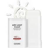 COSRX Airy-Light Clear Sunscreen Stick with Vitamin E & C SPF 50, 0.67 oz, 19g, Lightweight, Travel Essentials, Summer Essentials, Korean Skin Care, Korean Matte Sunscreen for Face