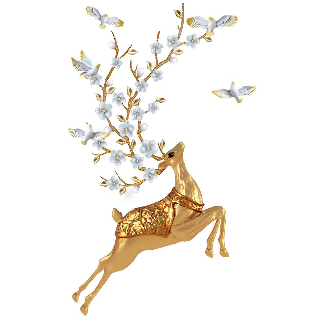 XINAINI Forma de Ciervo Dorado DIY Familia hogar Pegatinas de ...