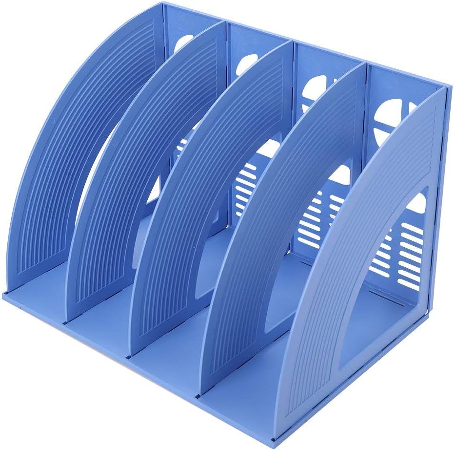 Desktop File Organizer Basket, Office/Home Portable Vertical Upright 4 Compartment