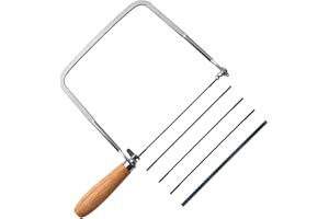 KAKURI Coping Saw Coping Frame and 5 Replacement Blades Set (Woodworking, Wood Board, Plastic, and Metal Cutting Blade)