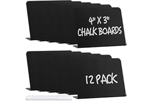 12 Pack Mini Chalkboard Signs, ALOTCHE Tabletop Chalkboard Sign L-Shaped Rustic Buffet Labels Table Signs