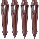Ground Spike Stake Replacement for Low Voltage Landscape Lighting Spot Path Flood Lights with 1/2-14 NPT Thread, High-Impact ABS Construction