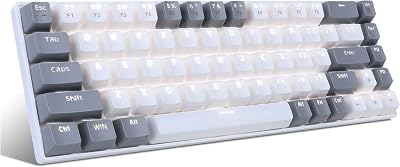 MageGee MK-Box 60% Mechanical Keyboard White Backlit 68 Keys Red Switch