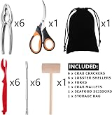 Artcome 21 Pcs Seafood Tools Set Crab Crackers Forks Lobster Shellers Mallet view 2