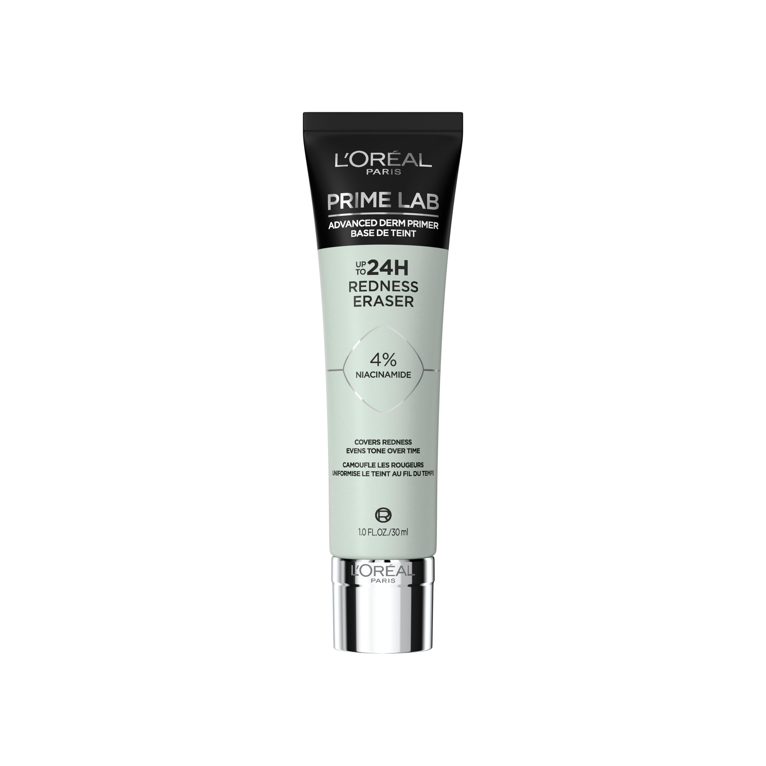 L'Oreal Paris Prime Lab 24H Redness Eraser Face Primer, Grips Makeup for 24H Wear with Green Tint to Neutralise Redness, Infused with Niacinamide to Soothe and Smooth Skin Over Time, Redness Eraser