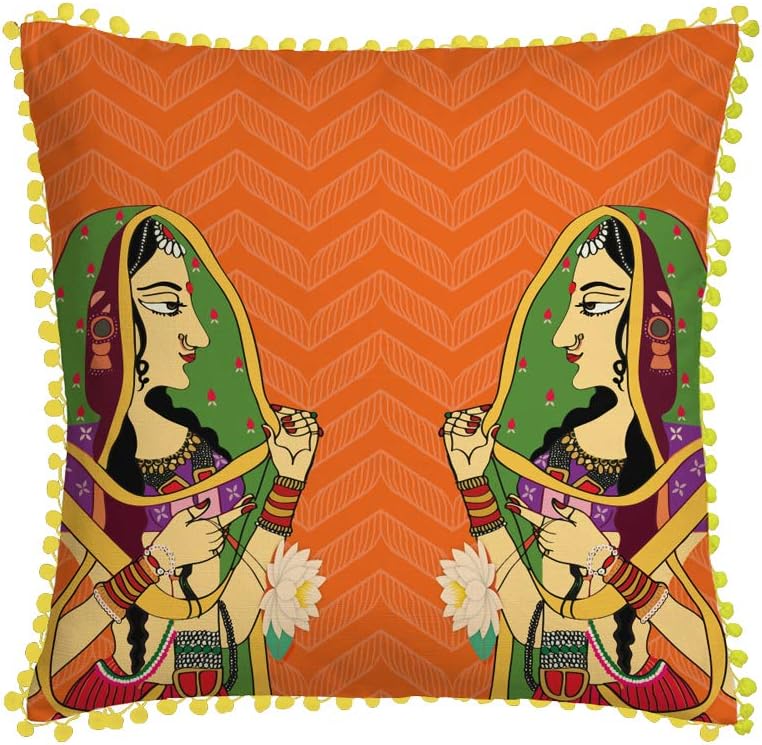 POPxo Queens Printed Cushion Cover 14 x 14 inch Fabric and Photo-Realistic Print | Cushion Cover for Sofa, Chair, Car