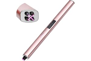 OEAGO Stocking Stuffers for Women Men Adults: Electric Candle Lighter Rechargeable USB Christmas Birthday Gifts Windproof Flameless Dual Arc Camping Kitchen Lighters for Candle Safety Lock Gift for Mom