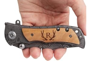 Fanfoobi Laser Engraved Pocket Knife with monogrammed from A-Z