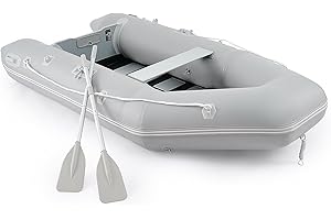 CO-Z 10ft Inflatable Dinghy Boat for 4 Adults, 990lb Capacity Heavy-Duty PVC Raft with Aluminum Floor & Oars, Motor Mount, Kayak-Style Tender for Fishing, Rescue & Water Sports