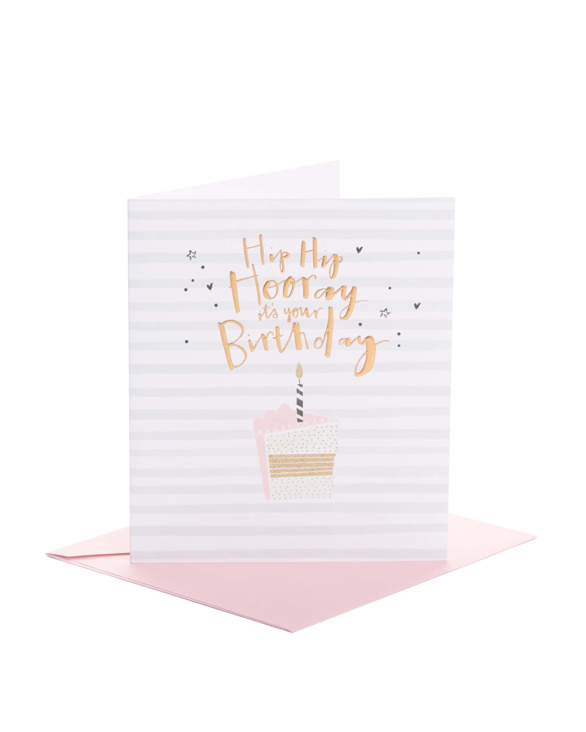 UK Greetings | Birthday Card | Happy Birthday Gifts | Her/Him | Cake Design | With Envelope | 143 x 165 mm