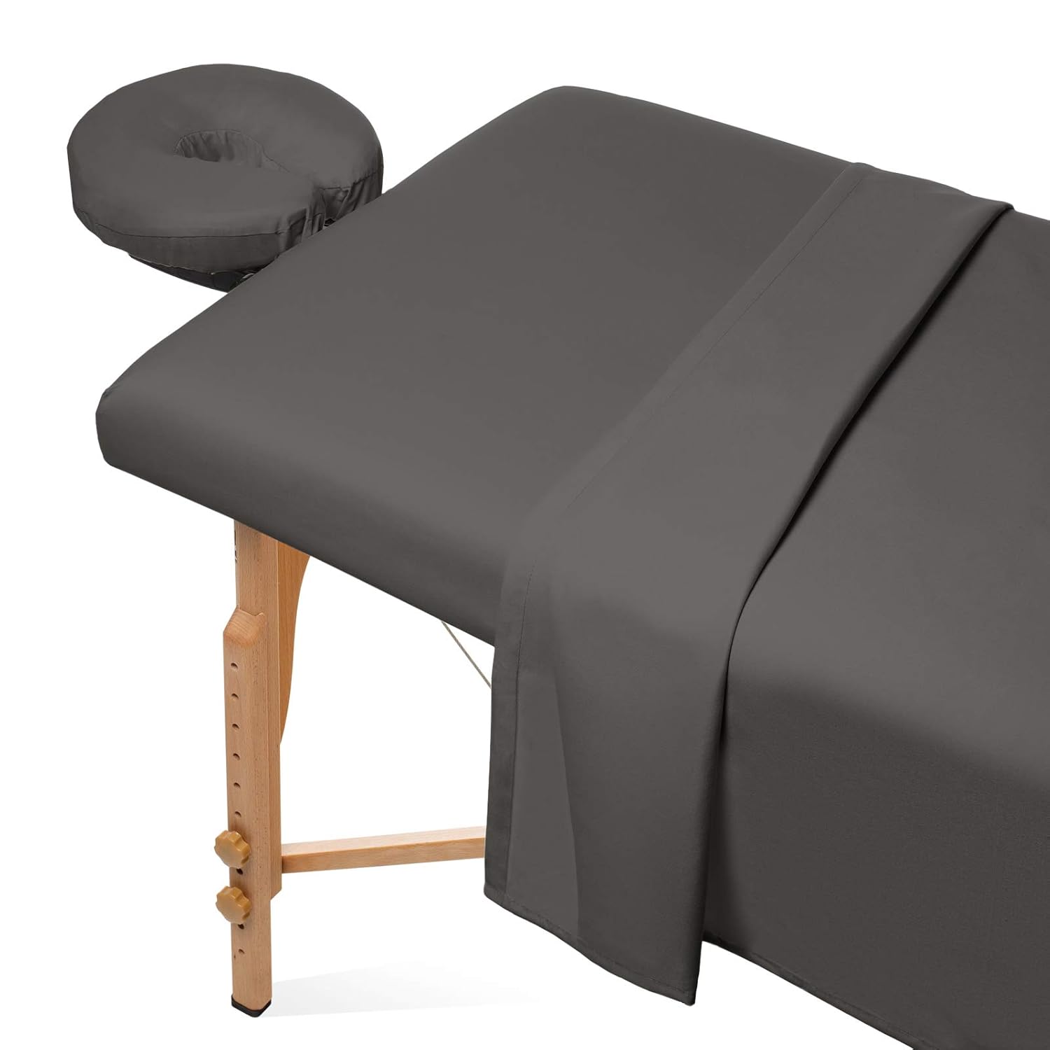 Saloniture 3-Piece Microfiber Massage Table Sheet Set - Premium Facial Bed Cover - Includes Flat and Fitted Sheets with Face Cradle Cover - White : Beauty