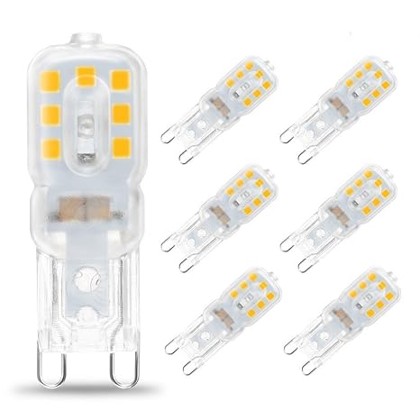 TINS G9 LED Lampe, G9 3W LED Birne, Warm Weiß, G9 LED Birne Nicht Einstellbarer, 30W G9 Halogenlampe Ersetzen Kann, 220LM, 30