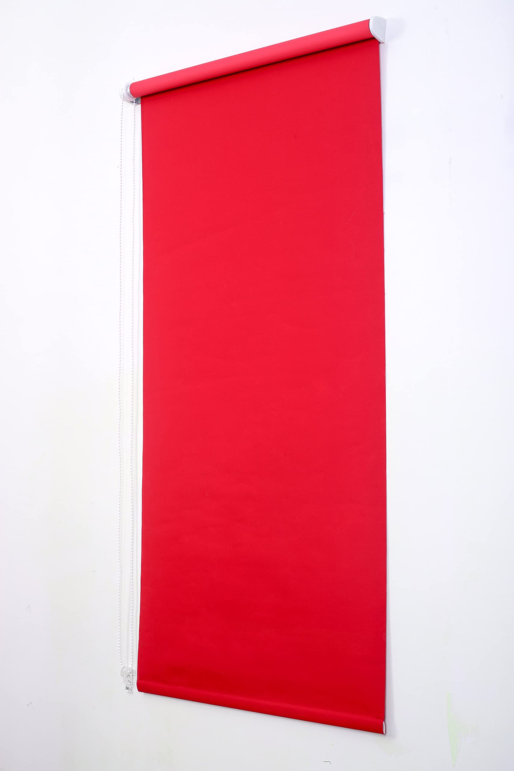 Funky Gadgets Roller Blinds Thermal Blackout Roller Blind, Easy Fit Child Safe Trimmable UV Protection Home Office, Kitchen Window Blinds, Red Blind (60cm Wide X 165cm Drop)