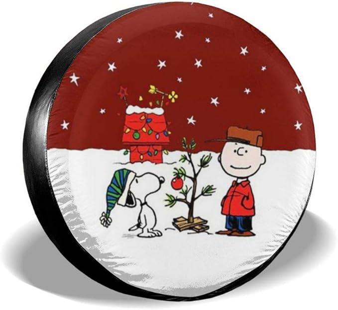 ZWFLAU Merry Christmas Snoopy Friends Tire Covers for Truck