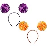 Xinnun 2 Pcs Pom Halloween Christmas Headband Fluffy Head Bopper Pom Party Antenna Headwear Decoration for Cosplay Costume