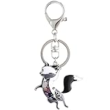 Luckeyui Black Fox Gift Keychain for Women Unique