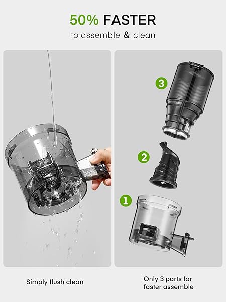 JUICER MACHINES, 5.4″ EXTRA LARGE FEED CHUTE FIT WHOLE FRUITS & VEGETABLES, SLOW MASTICATING COLD PRESS JUICER EASY TO CLEAN, 250W, HIGH JUICE YIELD