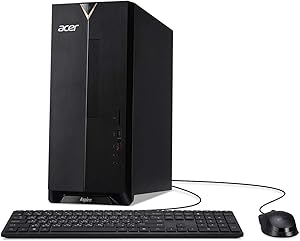 2021 Newest Acer Aspire TC885 Desktop Computer 9th Gen Intel Quad-Core i3-9100(Beat i5-8400) 8GB DDR4 256GB NVMe SSD + 1TB HDD 802.11AC HDMI VGA RJ-45 DVD USB Type C Windows 10 Pro w/RE Accessories