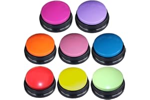 FRQNTKPA 8 Color Voice Recording Button, Dog Buttons for Communication Pet Training Buzzer, 30 Second Record & Playback, Funn