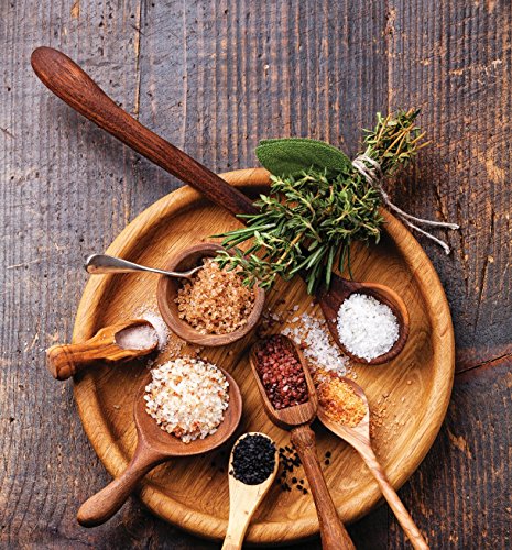 The Smoked Sea Salt Sampler - Perfect as a Gift Set - Reusable Tins & Bamboo Spoon - Alderwood, Cherrywood, Bacon, Bacon Chipotle, Garlic Onion, Garlic Salts - 1/2 oz. each, 3 total oz.