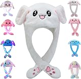 CICILIAYA White Moving Ear Rabbit Hat Unisex Children Adult Plush Fun Cosplay view 1