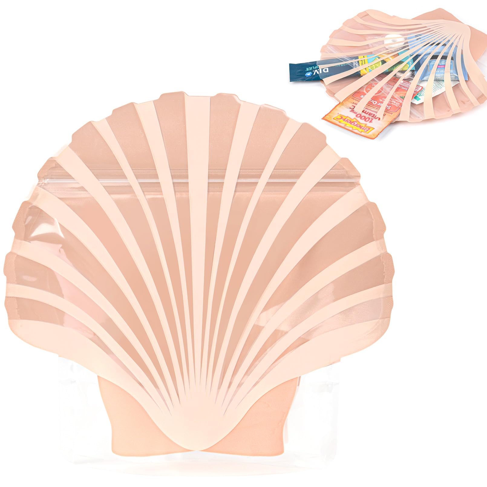 Photo 1 of DEEKA 12 Pcs Seashell Hangover Kit Bags Beach Bachelorette Party Favors Last Toast On The Coast Recovery Kit Resealable Pouch for Girls Trip Emergency Supplies (Neutral Color)