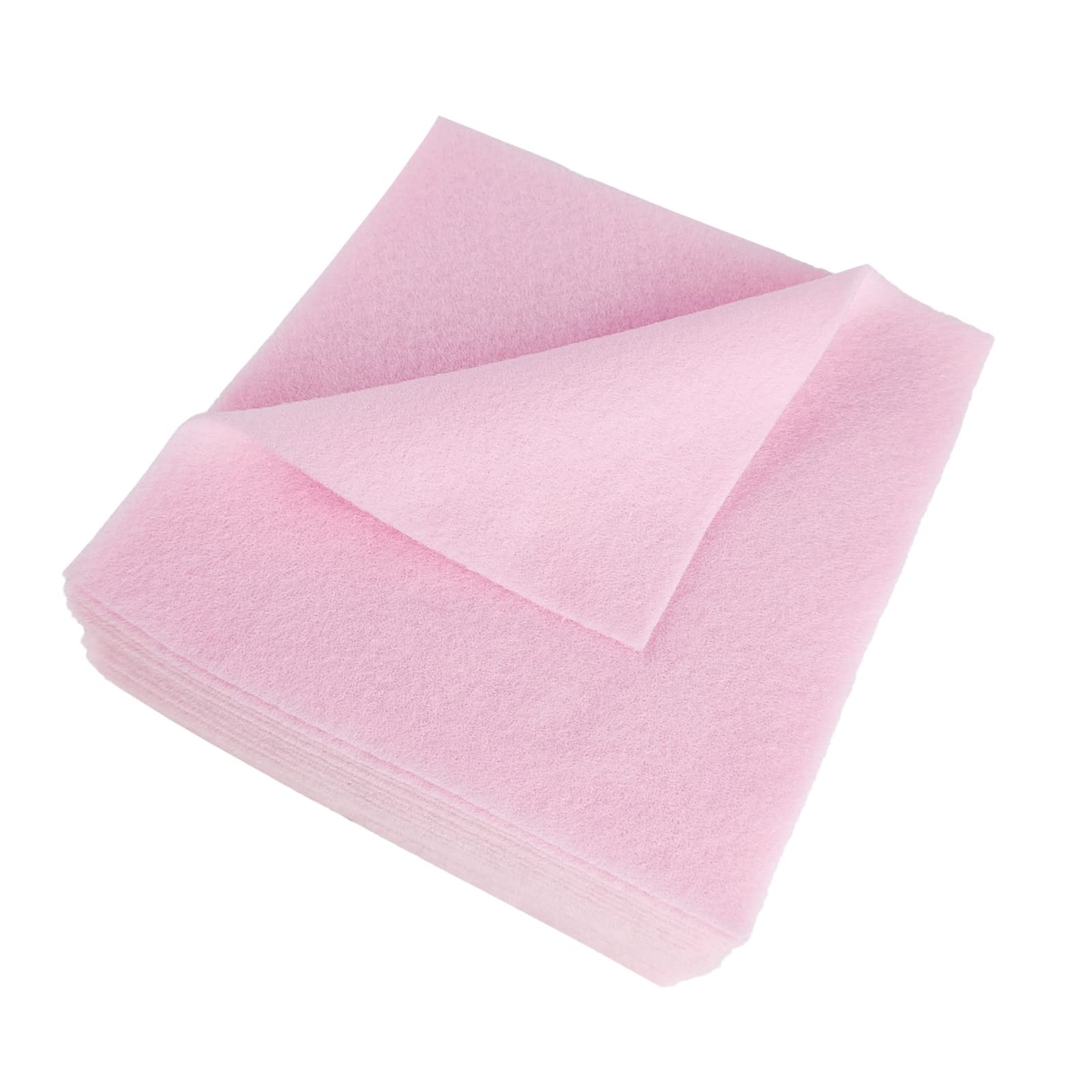 Jtnohx Soft Felt Fabric, Colour Felt Sheets for Crafts, 1.4mm Thick Flexible Craft Fabric for Handwork DIY Projects 15x15cm(Pale Pink)