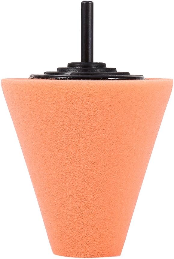 Qiilu Wheel Polishing Cone Pad, 1PCS Foam Polishing Cone Shaped Buffing Pads for Wheels - Use with Power Drill