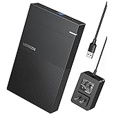 UGREEN Hard Drive Enclosure 3.5 2.5 Inch SSD Enclosure, USB 3.0 to SATA HDD Case with 12V Power Adapter, Fast 5Gbps with UASP