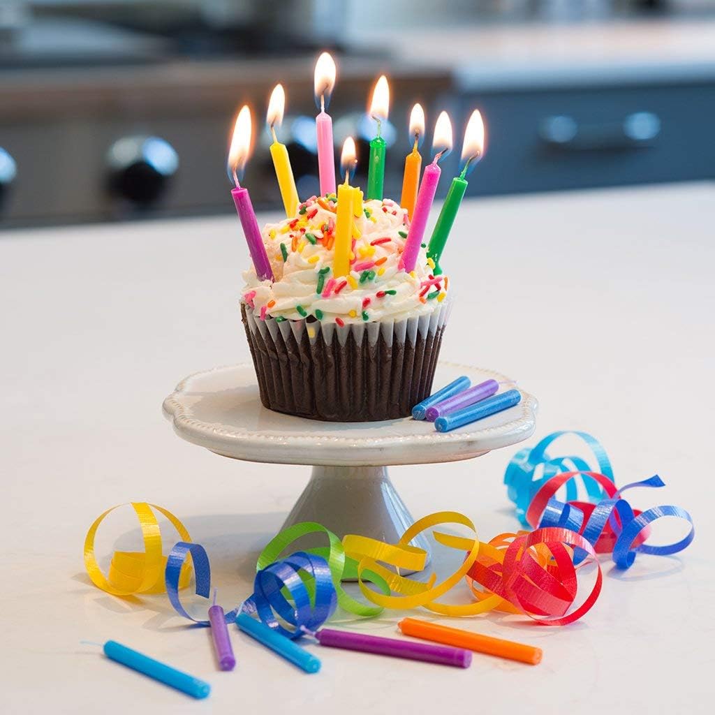 GoodLight Paraffin-Free Vegan Birthday Candles, Pink & Purple: Home Improvement