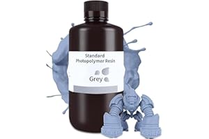 ELEGOO Standard 3D Printer Photopolymer Resin Grey 1000g, High Precision Printing Resin 405nm Low Odor UV-Curing for LCD/DLP/MSLA 3D Printer